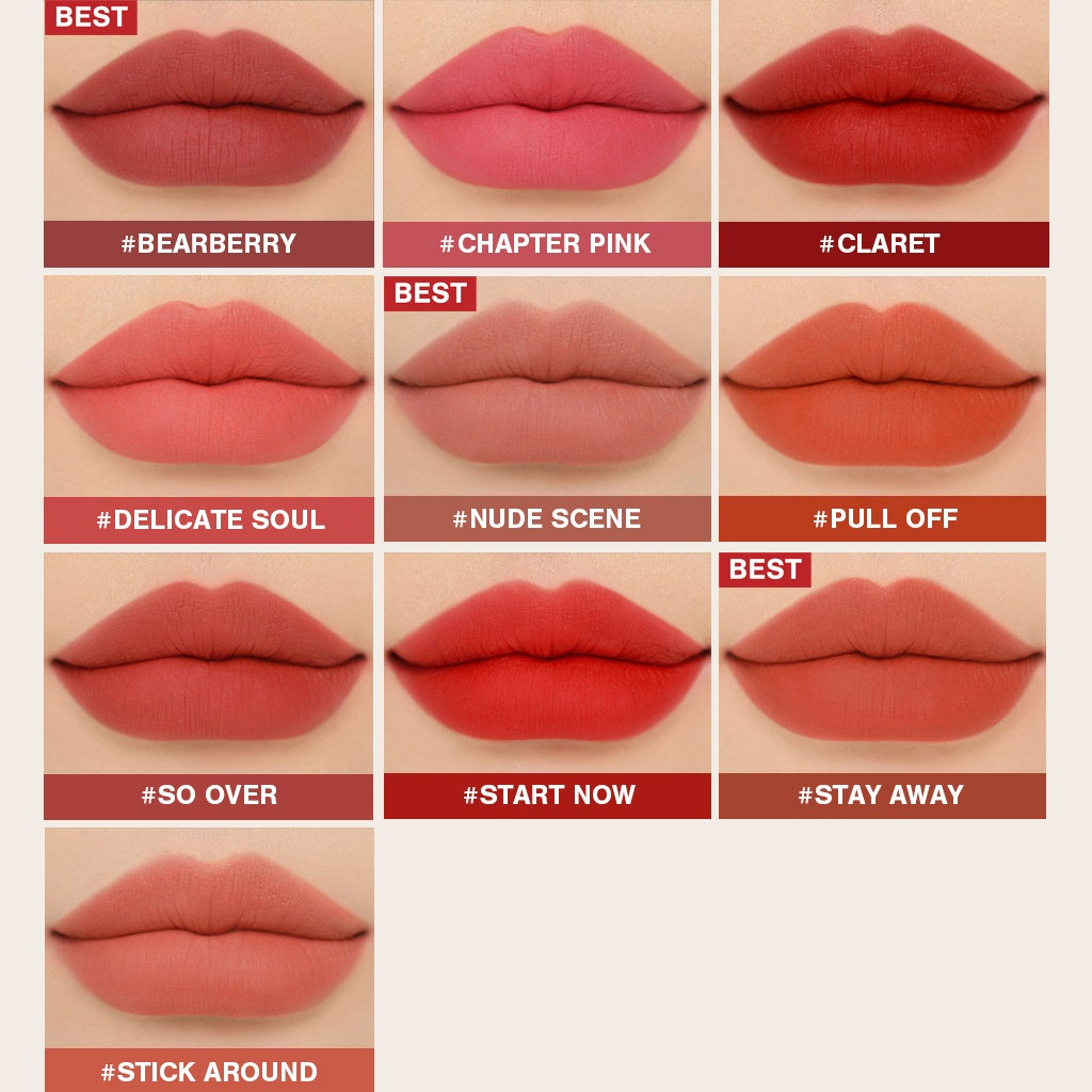 3CE Blurring Liquid Lip - 10 Colors to Choose