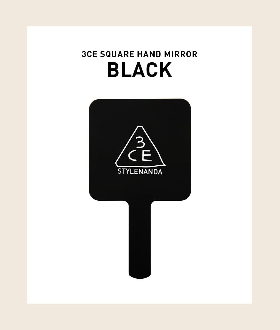 3CE Square Hand Mirror #Black