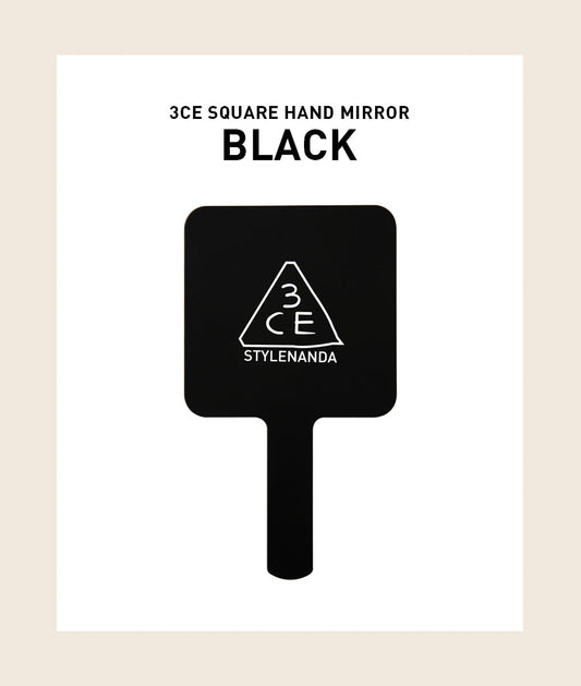 3CE Square Hand Mirror #Black