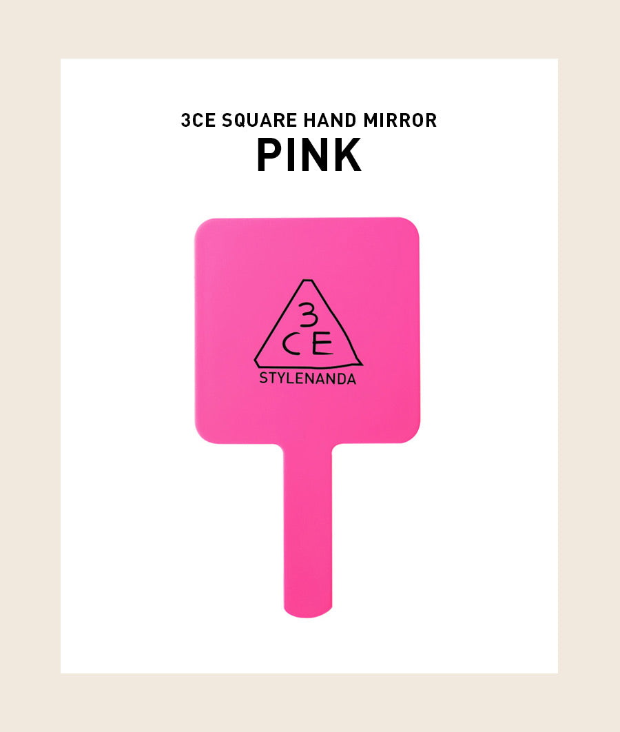 [FREE GIFT] 3CE Square Hand Mirror #Pink
