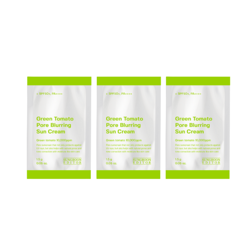 [FREE GIFT] Sungboon Editor Green Tomato Pore Blurring Sun Cream 1.5g x3