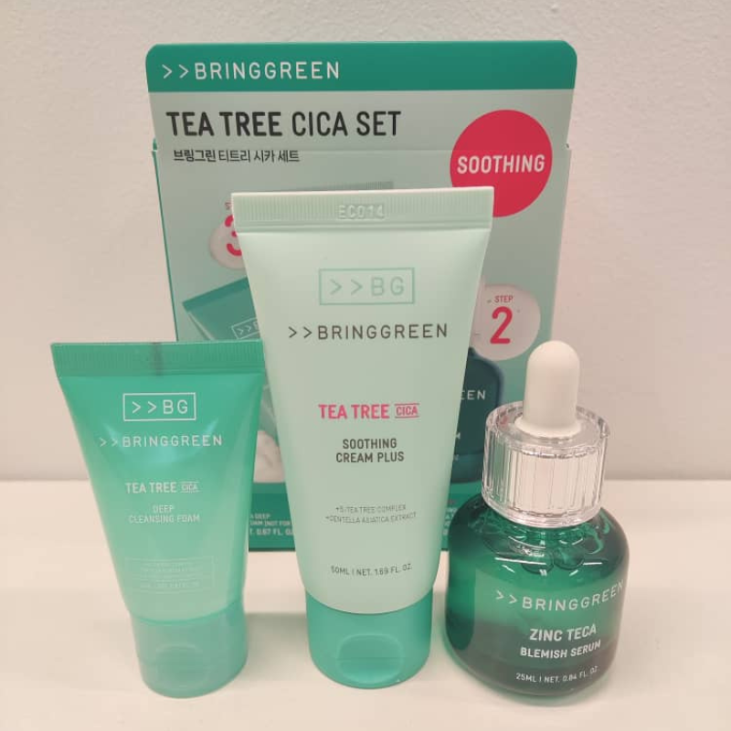 BRINGGREEN Tea Tree Cica Set(Serum 25+Cream 50+Cleansing Foam 20)