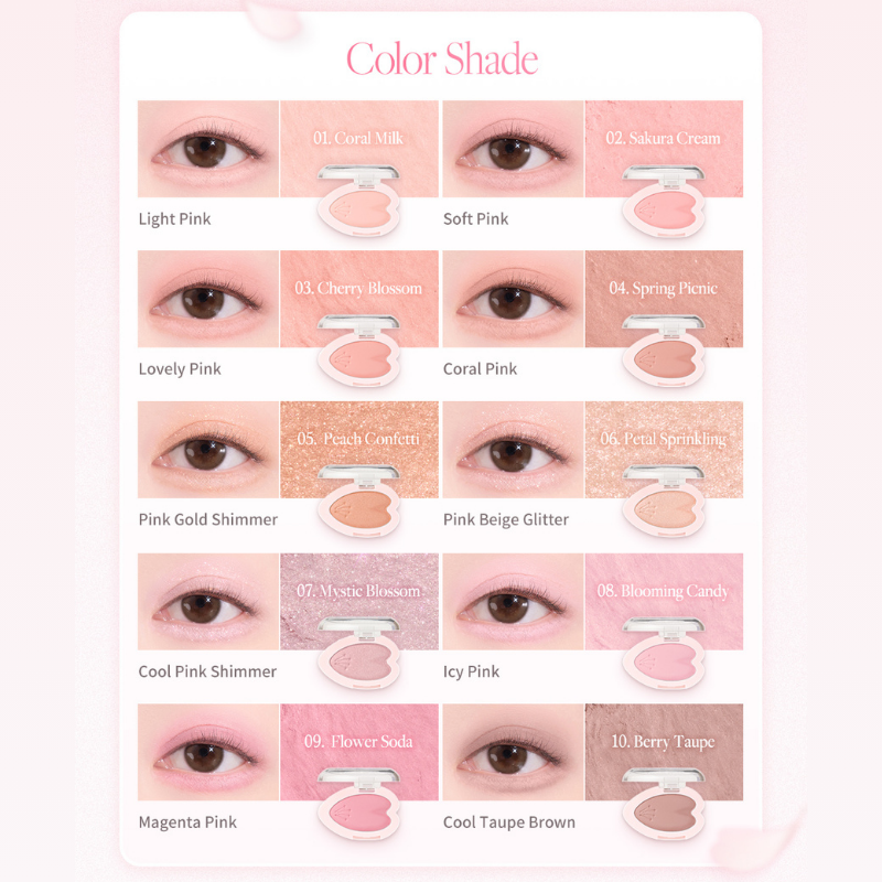 DASIQUE Blooming Single Shadow [Pink Blossom Collection] - 10 Colors to Choose