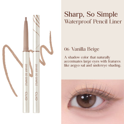 CLIO Sharp So Simple Waterproof Pencil Liner (24AD) - 9 Colors to Choose