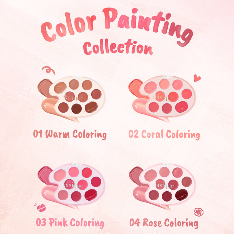 DASIQUE Mood Painting Lip & Cheek Palette [Color Painting Collection] - 4 Colors to Choose