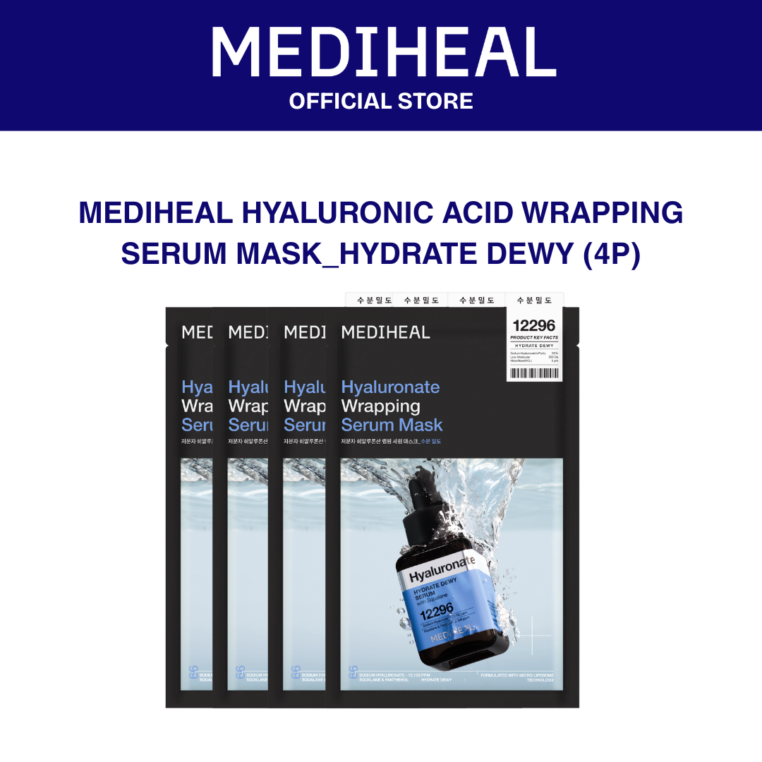 MEDIHEAL HYALURONIC ACID WRAPPING SERUM MASK_HYDRATE DEWY (4P)