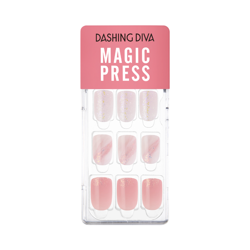 DASHING DIVA Magic Press Mani Glitter Pink MDR3S145RS