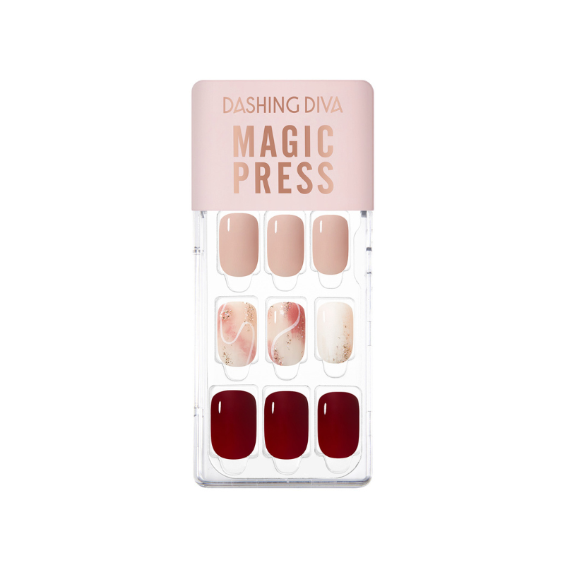 DASHING DIVA Magic Press Regular Round Mani Red Breeze MDR3W012RR