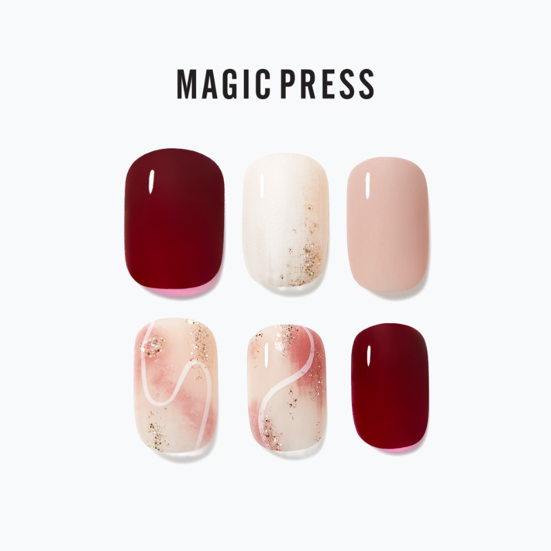 DASHING DIVA Magic Press Regular Round Mani Red Breeze MDR3W012RR