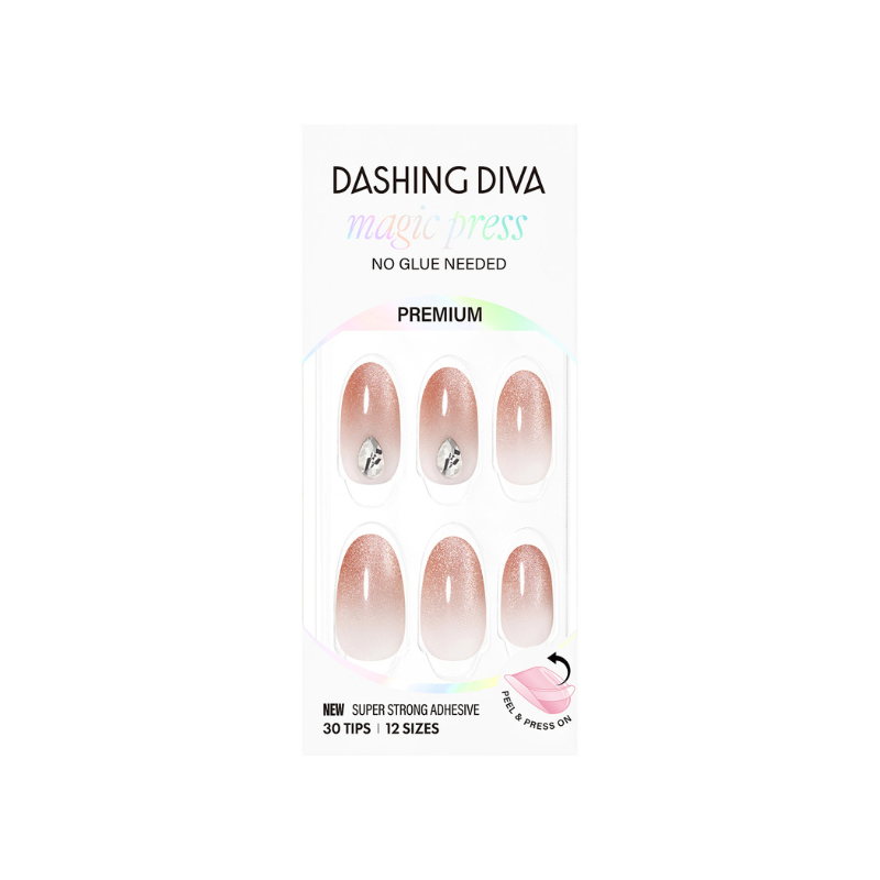 DASHING DIVA Magic Press Almond Mani Attention Brown MDR4F004PA