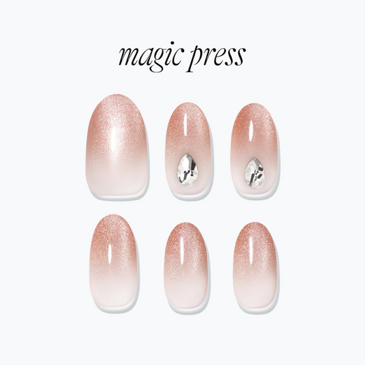 DASHING DIVA Magic Press Almond Mani Attention Brown MDR4F004PA