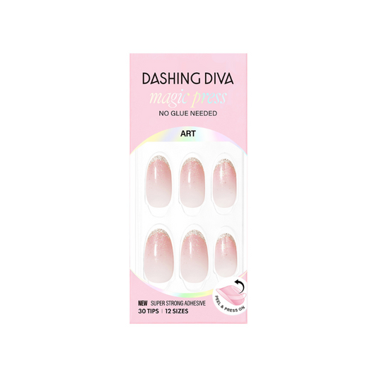 DASHING DIVA Magic Press Almond Mani Rose Sparkling MDR4F023AL