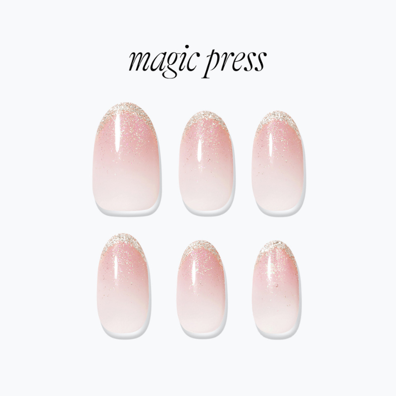 DASHING DIVA Magic Press Almond Mani Rose Sparkling MDR4F023AL