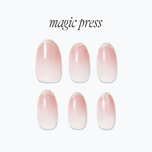 DASHING DIVA Magic Press Almond Mani Rose Sparkling MDR4F023AL