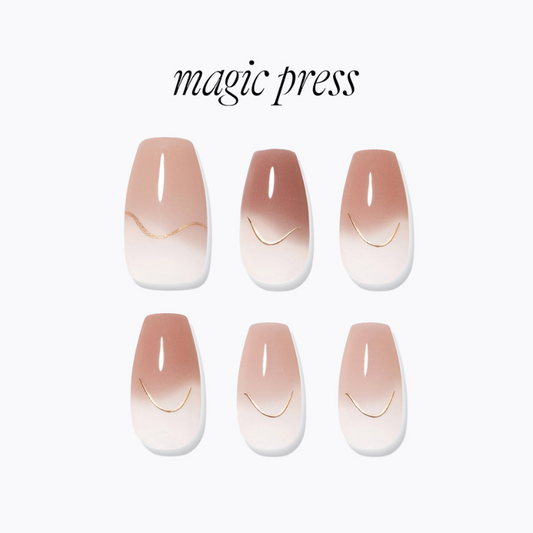 DASHING DIVA Magic Press Coffin Mani Melting Caramel MDR4F027CF