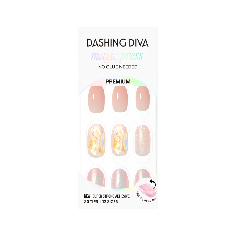 DASHING DIVA Magic Press Premium Long Oval Mani Glare MDR4P003PO