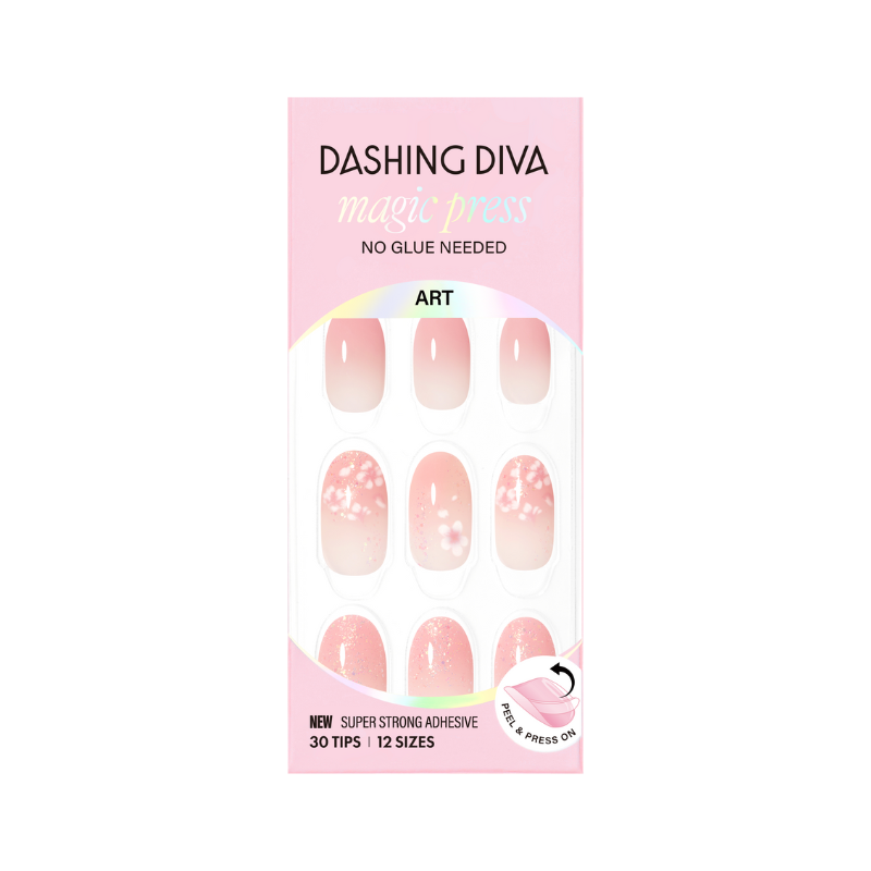 DASHING DIVA Magic Press Long Oval Mani Blossom Breeze MDR4P022OL