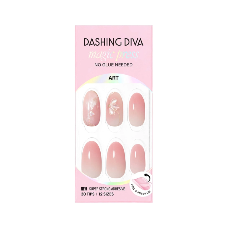 DASHING DIVA Magic Press Almond Mani Pink Floral MDR4P028AL