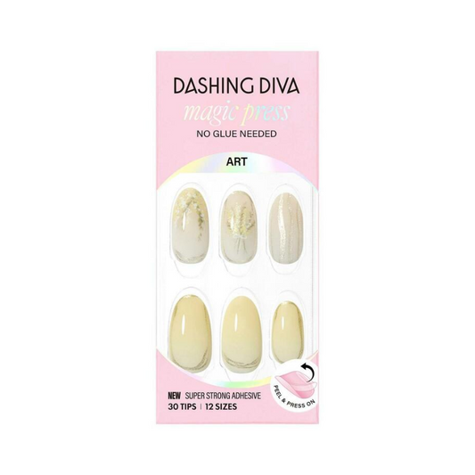 DASHING DIVA Magic Press Almond Mani Yellow Bouquet MDR4P029AL