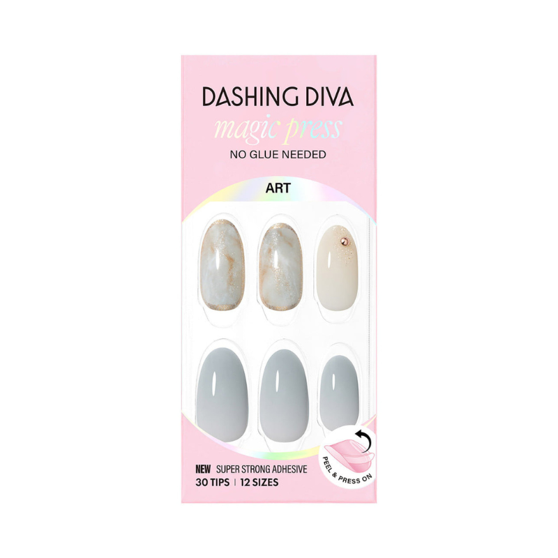 DASHING DIVA Magic Press Almond Mani Mint Marble MDR4P033AL