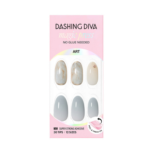 DASHING DIVA Magic Press Almond Mani Mint Marble MDR4P033AL