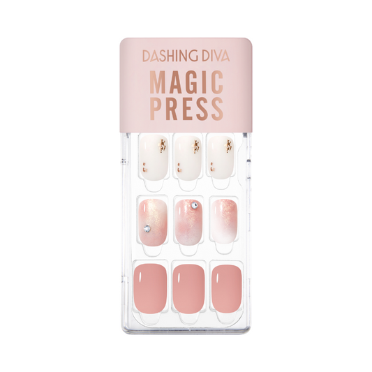 DASHING DIVA Magic Press Regular Round Mani Pinkish Marble MDR4P045RR