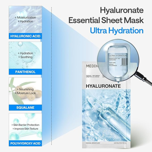 [Opening Promo] Mediheal Hyaluronate Essential Mask Ultra Hydration (10ea)