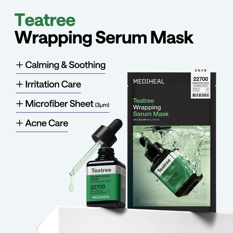 MEDIHEAL Teatree Wrapping Serum Mask Calming Hydra - 1ea
