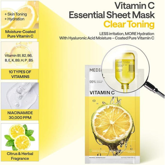 [Opening Promo] Mediheal Vitamin C Essential Mask Clear Toning (10ea)