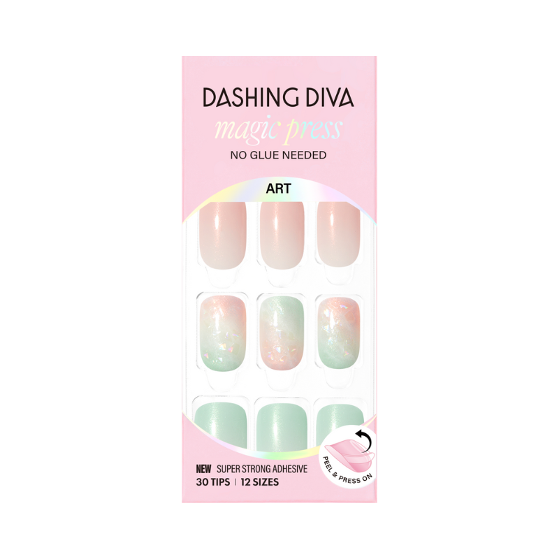 DASHING DIVA Magic Press Long Oval Mani Wavy Marble MJP4S048RR