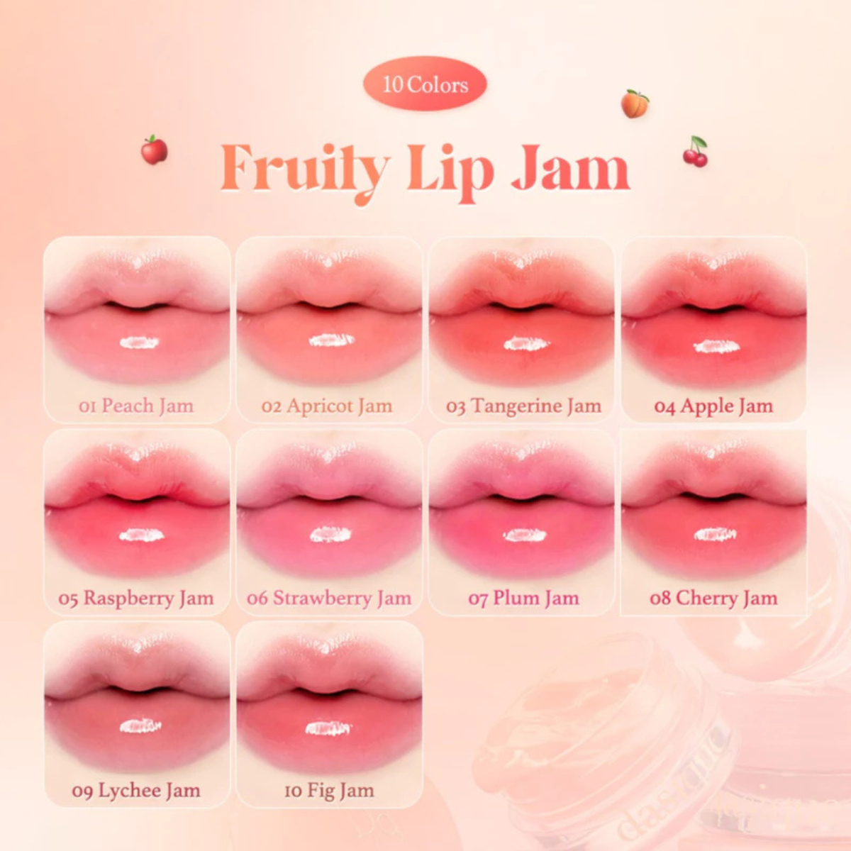 DASIQUE Fruity Lip Jam [ 10 Color To Choose ]___#01 Peach Jam [Packaging Issues]