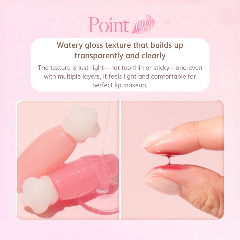 DASIQUE Pure Water Lip Gloss [Pink Blossom Collection] - 2 Colors to Choose
