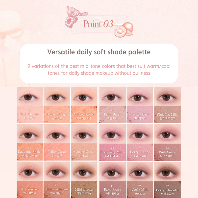 DASIQUE Shadow Palette [Milky Fruits Collection] - 2 Color to Choose