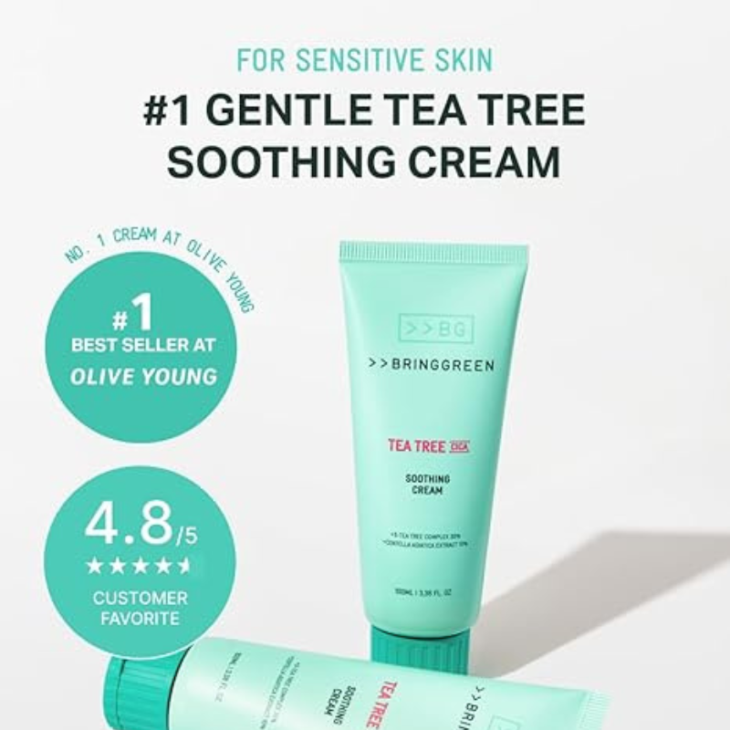 BRINGGREEN Tea Tree Cica Soothing Cream 100ml (2023 Ad)