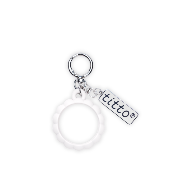 TITTO Logo Keyring White