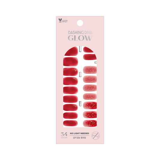 DASHING DIVA Glow Gel Strip Mani Strawberry Jam WMA024