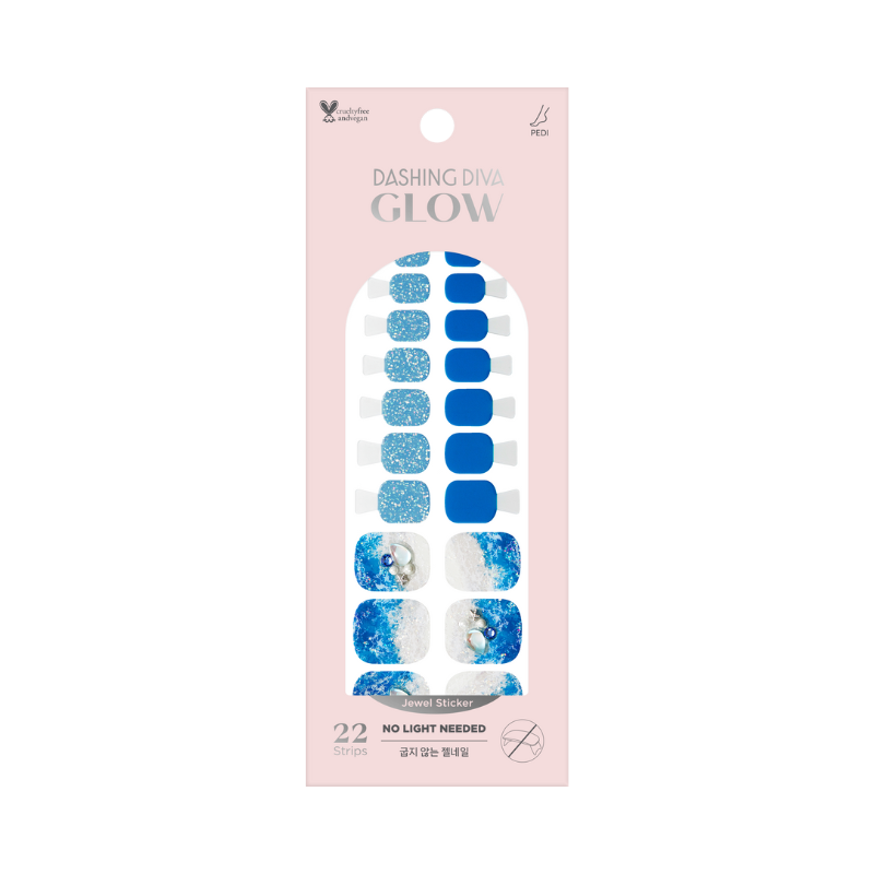 DASHING DIVA Glow Jewel Sticker Pedi Prism Beach WPJ003