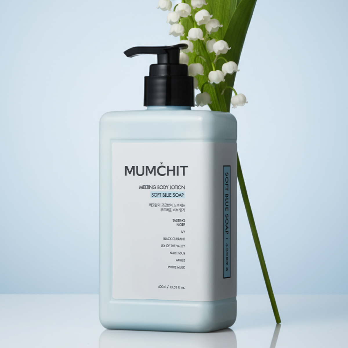 MUMCHIT Melting Body Lotion Soft Blue Soap - 400ml