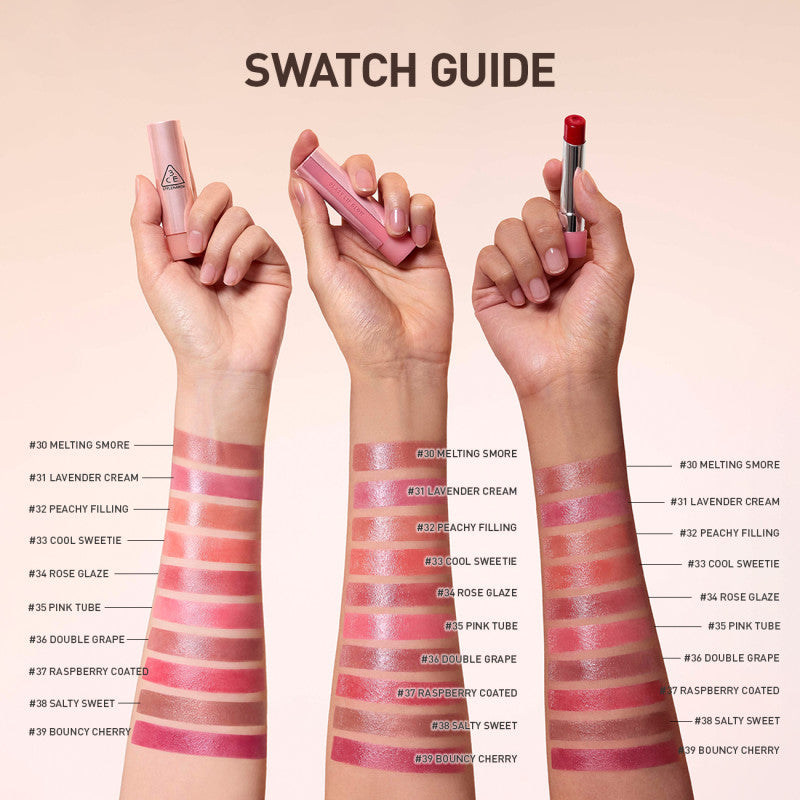 3CE Glazy Lip Glow - 10 Colors to Choose