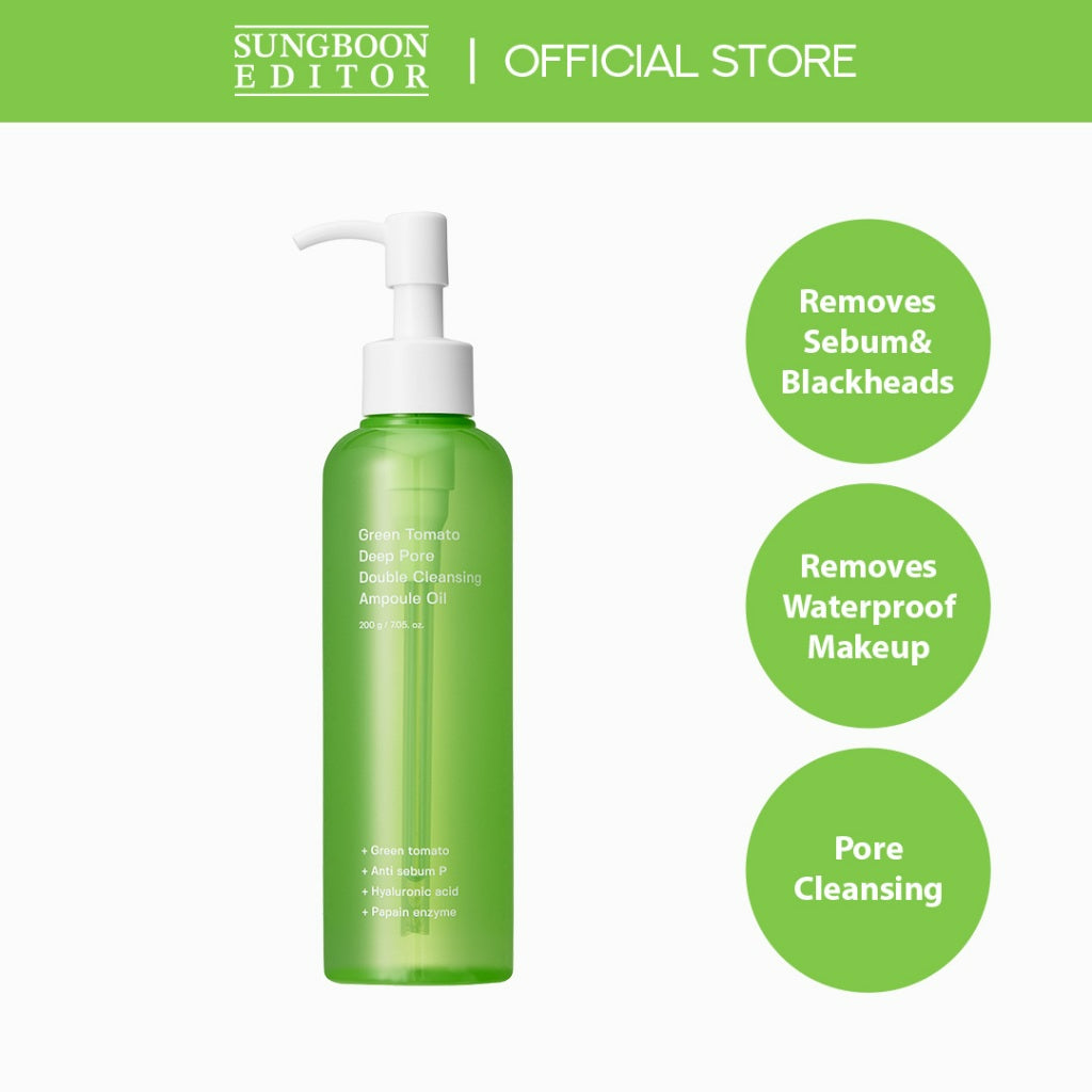 SUNGBOON EDITOR Green Tomato Deep Pore Double Cleansing Ampoule Oil 200ml