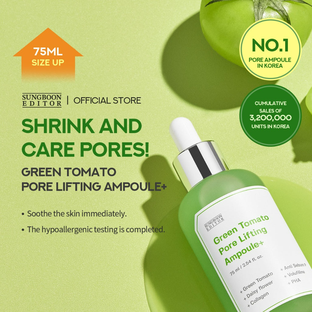 SUNGBOON EDITOR BIG SIZE Green Tomato Pore Lifting Ampoule+ 75ml