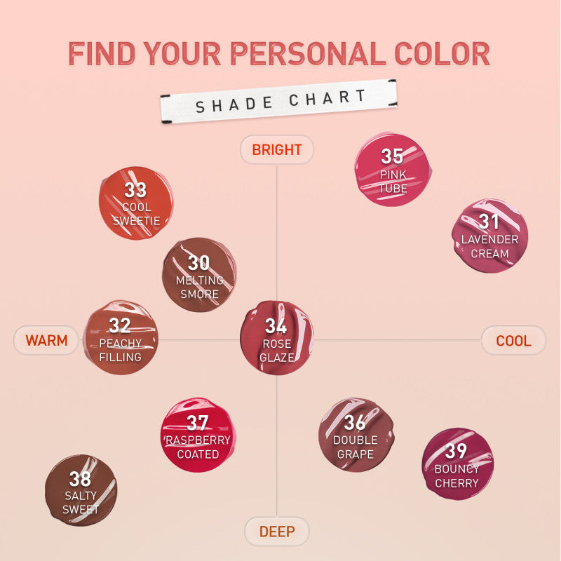 3CE Glazy Lip Glow - 10 Colors to Choose