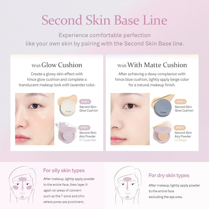 hince Second Skin Airy Powder - 2 Colors to Choose