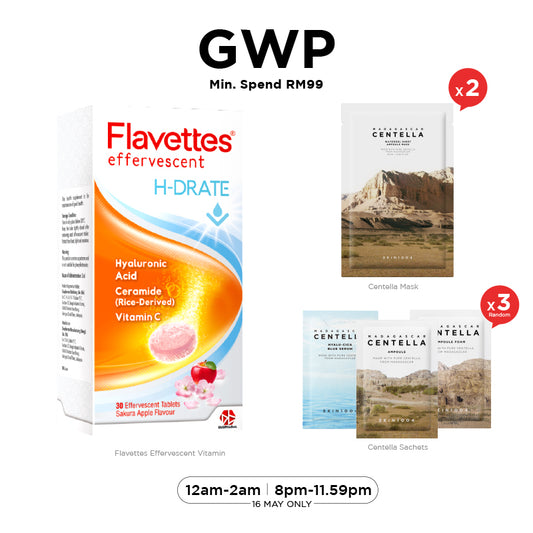 [Free Gift] Flavettes Effervescent Vitamin +Skin1004 (Trial Pack) +Skin1004 Sheet Mask