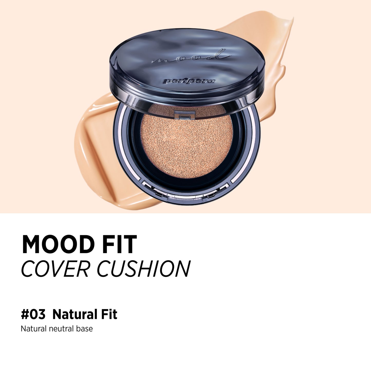 PERIPERA Mood Fit Cover Cushion SPF50+,PA++++ - 3 Colors to Choose