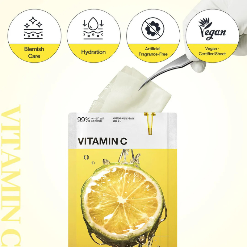 MEDIHEAL VITAMIN C ESSENTIAL MASK_CLEAR TONING*4_LW
