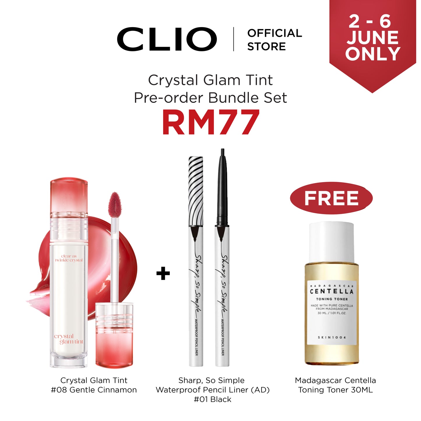 CLIO Crystal Glam Tint - 12 Colors to Choose