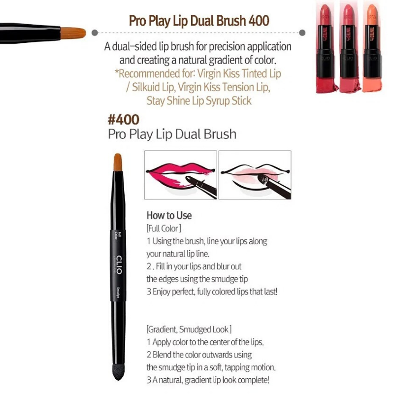 CLIO Pro Play Lip Dual Brush 400