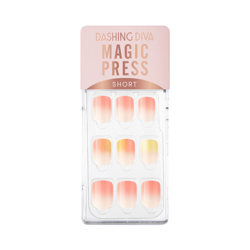 [BEST BUY] DASHING DIVA Magic Press Glow up Short Mani Coral Peach Ade MDR960SS