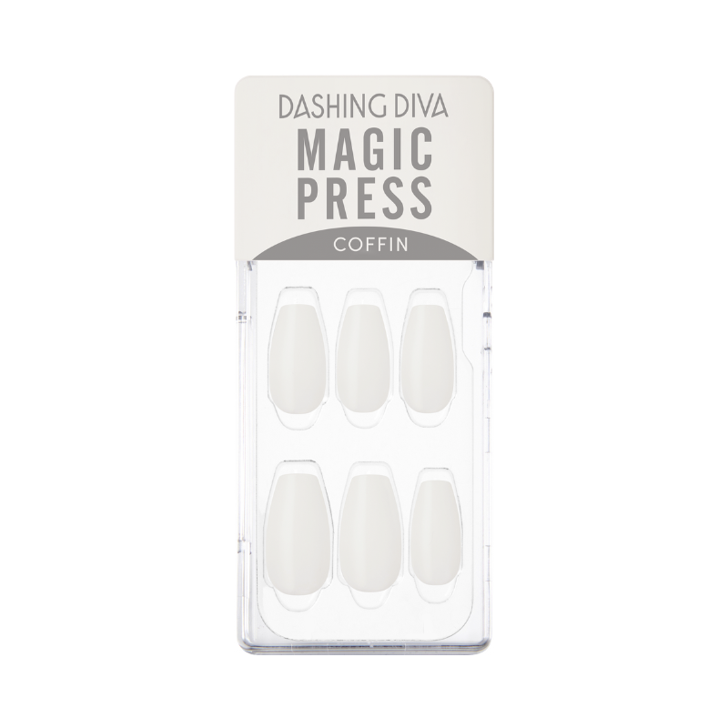 DASHING DIVA Magic Press Coffin Mani Pure White MDR1327CF